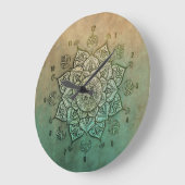 Vintage indische Mandala-Bohemische Wall-Uhr Große Wanduhr (Winkel)