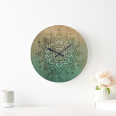 Vintage indische Mandala-Bohemische Wall-Uhr Große Wanduhr (Zuhause)