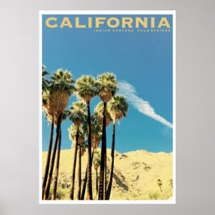 Vintage Indische Schluchten Palm Springs Reiseplak Poster