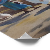 Vintage indische Village Art Poster (Ecke)