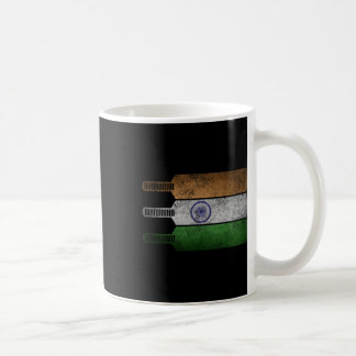 Vintage Indischer Cricket Fan Print Swaraj Tiranga Kaffeetasse
