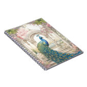 Vintage indischer Stil Blumen Garten Pfau Notizblock (Rechte Seite)