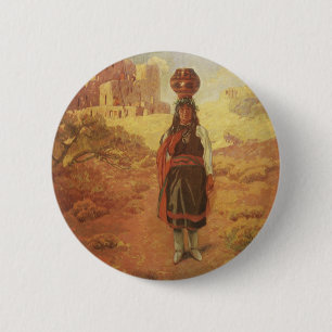 Vintage indischer Wasserträger von EW Rollins Button