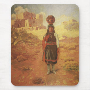 Vintage indischer Wasserträger von EW Rollins Mousepad