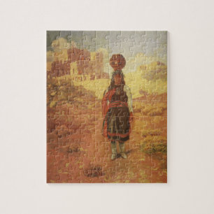 Vintage indischer Wasserträger von EW Rollins Puzzle