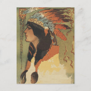 Vintage indisches Mädchen Postkarte