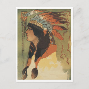 Vintage indisches Mädchen Postkarte