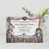 Vintage individuell anpassbare Party Einladung (Stehend Vorderseite)