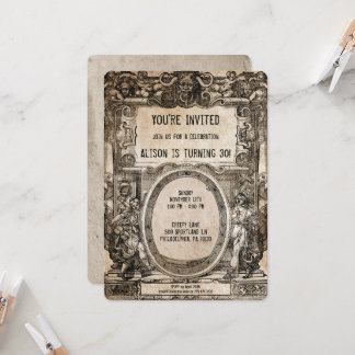 Vintage, individuell anpassbare Party Einladung