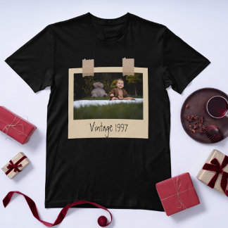 Vintage-Individuelles Foto- & Jahr-Geburtstags-Per T-Shirt