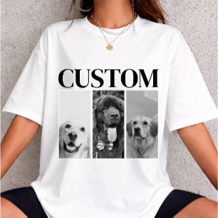 Vintage individuelles Foto von Hund Katze personal T-Shirt