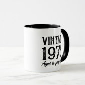 Vintage individuelles Geburtstagsgeschenk Tasse (VorderseiteRechts)