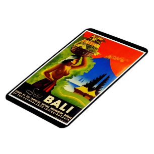Vintage Indonesien Bali Reiseplakat Magnet