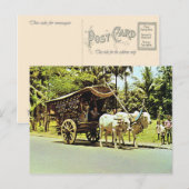 Vintage Indonesien, Gerobag, Zentraljava Postkarte (Vorne/Hinten)