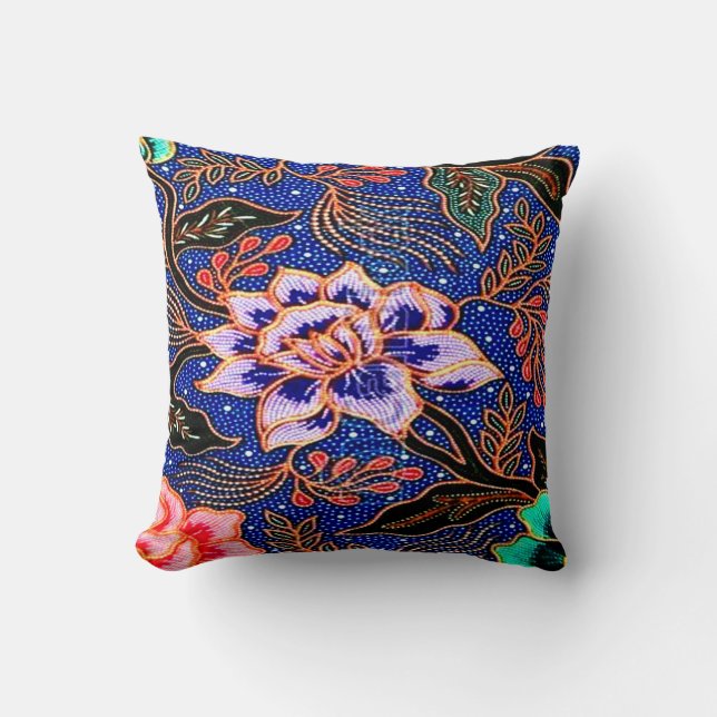 Vintage indonesische Batik Kissen (Vorderseite)