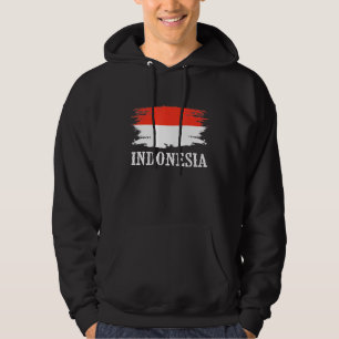 Vintage indonesische Flagge I Liebe Indonesien Hoodie