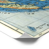 Vintage indonesische Landkarte, französischer Text Poster (Ecke)