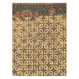 Vintage indonesischer Batik Kawung Muster Rustikal Tischdecke