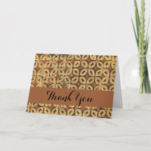 Vintage-indonesisches Batik-Kawung-Muster rustikal Dankeskarte