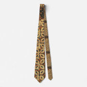 Vintage indonesisches Batik-Kawung-Muster rustikal Krawatte (Vorderseite)