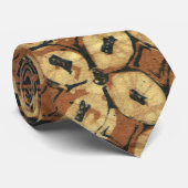 Vintage indonesisches Batik-Kawung-Muster rustikal Krawatte (Gerollt)