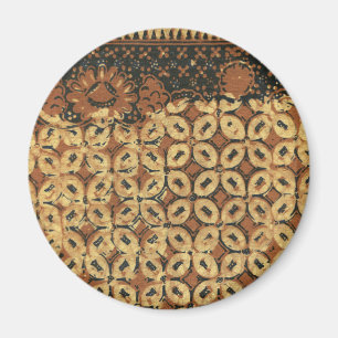 Vintage indonesisches Batik-Kawung-Muster rustikal Magnet
