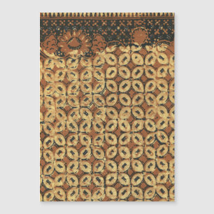 Vintage-indonesisches Batik-Kawung-Muster rustikal Magnetkarte