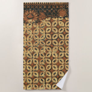 Vintage indonesisches Batik Kawung Muster rustikal Strandtuch