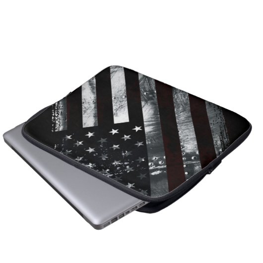 Vintage Industrial American Flag Laptopschutzhülle (Vorne Knopf)
