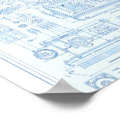 Vintage Industrial Art: Retro-Tech Modular Machine Poster (Ecke)