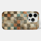 Vintage Industrial Rust Checkerboard Phone Case  (Rückseite (Horizontal))