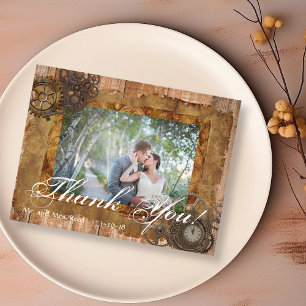 Vintage Industrie Steampunk Bild Danke Hochzeit Postkarte