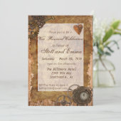 Vintage industrielle Steampunk-Vow-Erneuerung Einladung (Stehend Vorderseite)