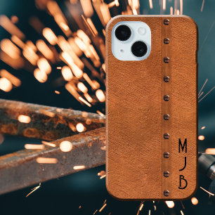 Vintage Industrielles Männliches Falsches Kupfer-M iPhone 15 Hülle