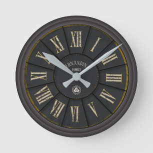 VINTAGE INDUSTRIEMETALLWALLE RUNDE WANDUHR