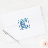 Vintage Initial E - Monogramm E Quadratischer Aufkleber (Umschlag)