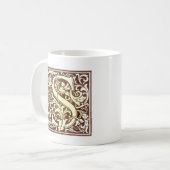 Vintage Initial S -> Antike Initiale S Kaffeetasse (Vorderseite Links)