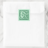 Vintage-Initiale Buchstabe C Monogramm Quadratischer Aufkleber (Tasche)