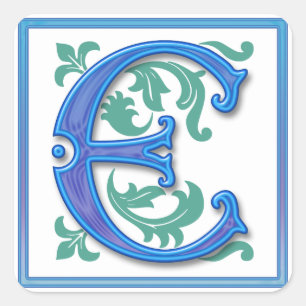 Vintage Initiale E - Monogramm E Quadratischer Aufkleber