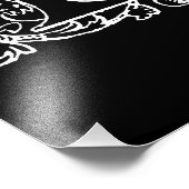 Vintage-Initiale E Monogramm Schwarz Weiß Monogram Fotodruck (Ecke)