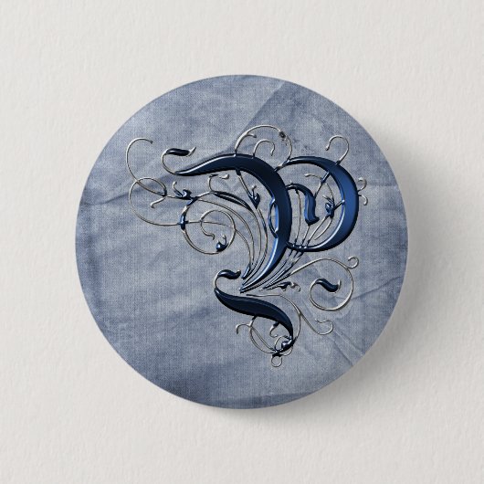 Vintage Initiale P Button (Vorderseite)