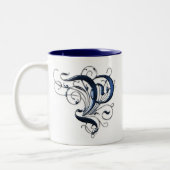 Vintage Initiale P Zweifarbige Tasse (Links)