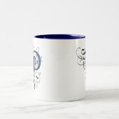 Vintage Initiale P Zweifarbige Tasse (Mittel)
