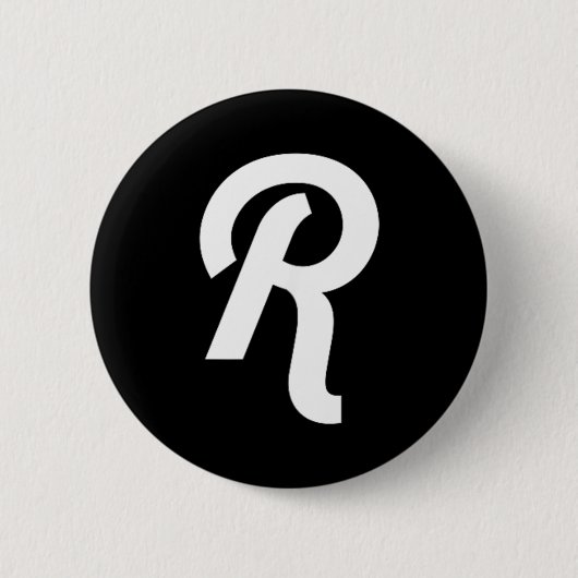 Vintage-Initiale R-Monogramm Minimalistisch Button (Vorderseite)