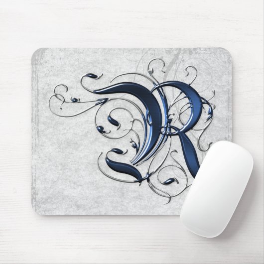 Vintage Initiale R Mousepad (Mit Mouse)