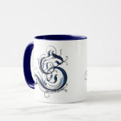 Vintage Initiale S Tasse (Vorderseite Links)