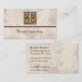 Vintage Initiale T Visitenkarte (Vorne/Hinten)