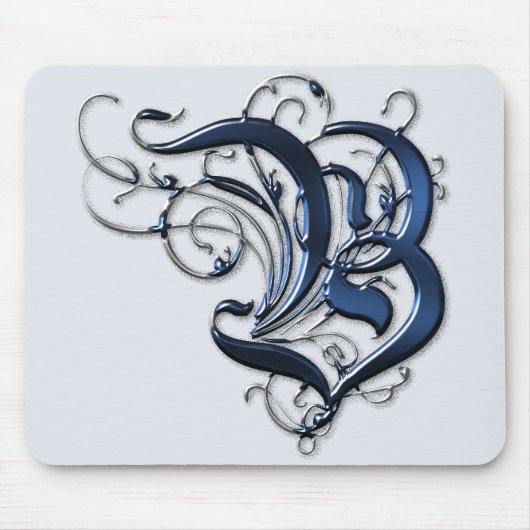 Vintage Initialen B Mousepad (Vorne)