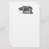 Vintage inländische Schwein-Illustration - Schwein Briefpapier (Vorne/Hinten)