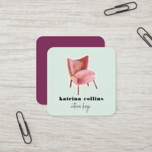 Vintage Innenarchitektur-Karten der Stuhl-  Quadratische Visitenkarte